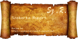Szekerka Rupert névjegykártya